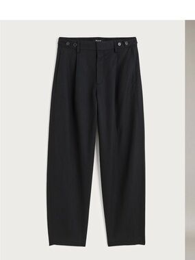 Madewell Black Barrel-Leg Pant in Drapey Twill OA012 Brand New 8